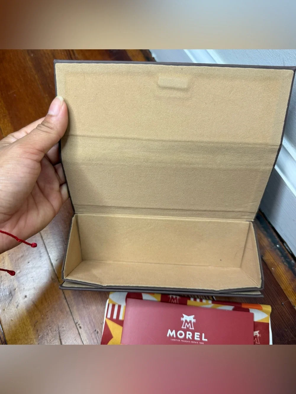 Signature Brown Leatherette Case with Red Accent Sleeve